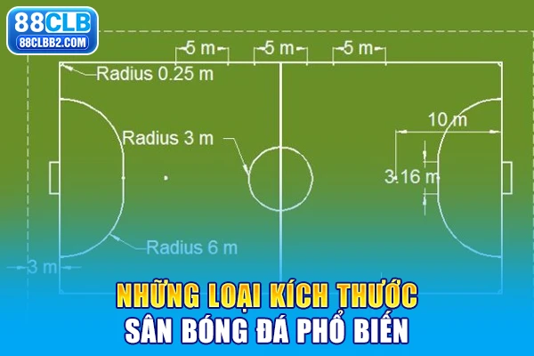 Những loại kích thước sân bóng đá phổ biến